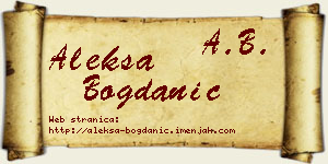 Aleksa Bogdanić vizit kartica